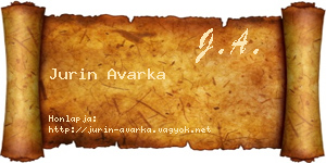 Jurin Avarka névjegykártya